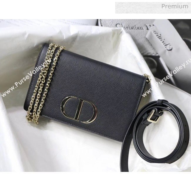 Dior 30 Montaigne Grainy Calfskin 2-in-1 Pouch Black 2020 (XXG-20043023)