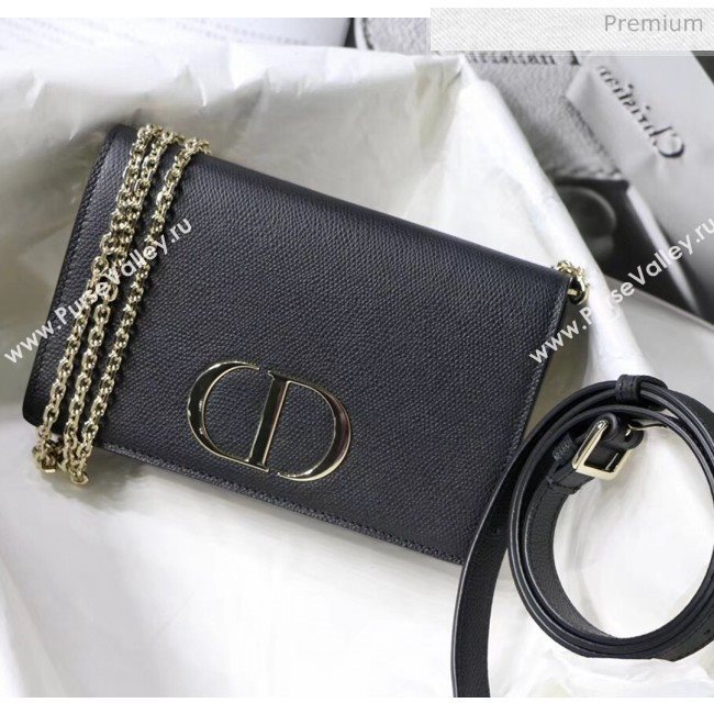 Dior 30 Montaigne Grainy Calfskin 2-in-1 Pouch Black 2020 (XXG-20043023)