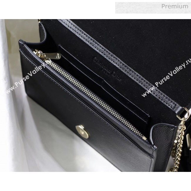 Dior 30 Montaigne Grainy Calfskin 2-in-1 Pouch Black 2020 (XXG-20043023)