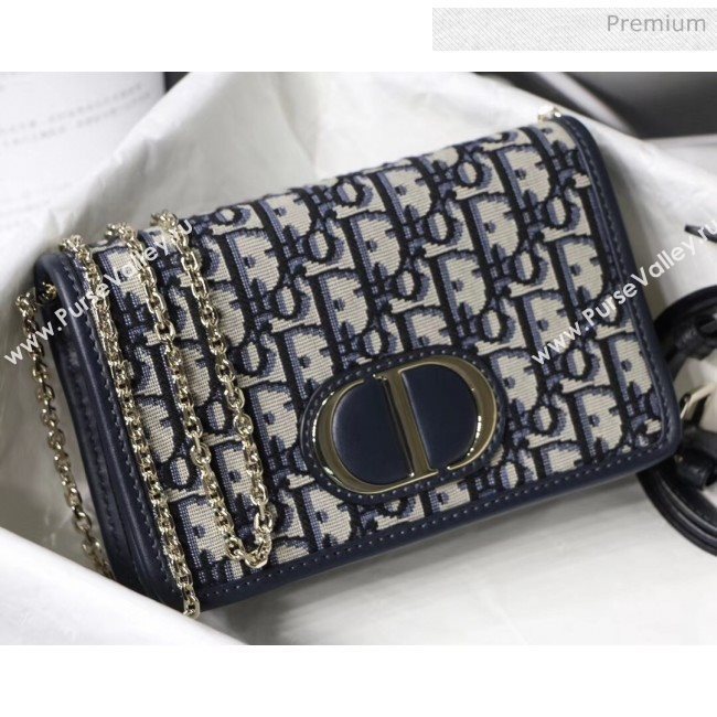 Dior 30 Montaigne 2-in-1 Pouch in Oblique Canvas Blue 2020 (XXG-20043025)