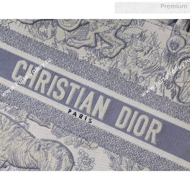 Dior Small Book Tote with Tiger Embroidery Grey 2020 (XXG-20042927)