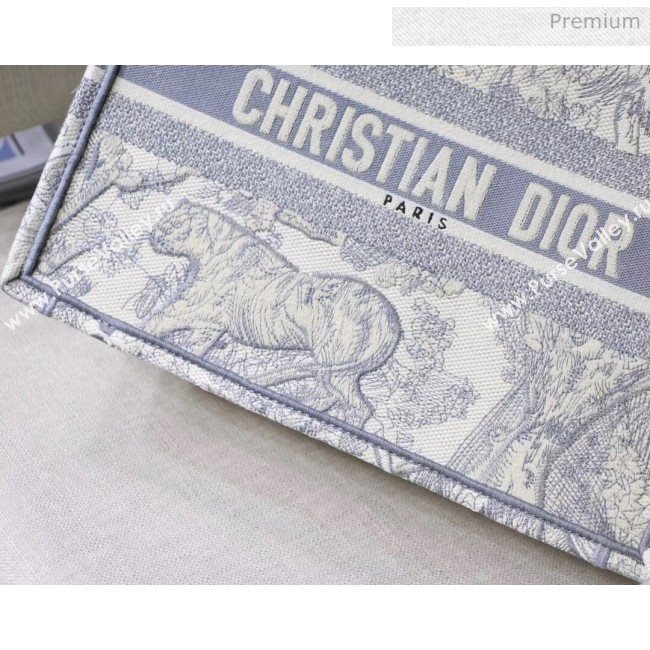 Dior Small Book Tote with Tiger Embroidery Grey 2020 (XXG-20042927)