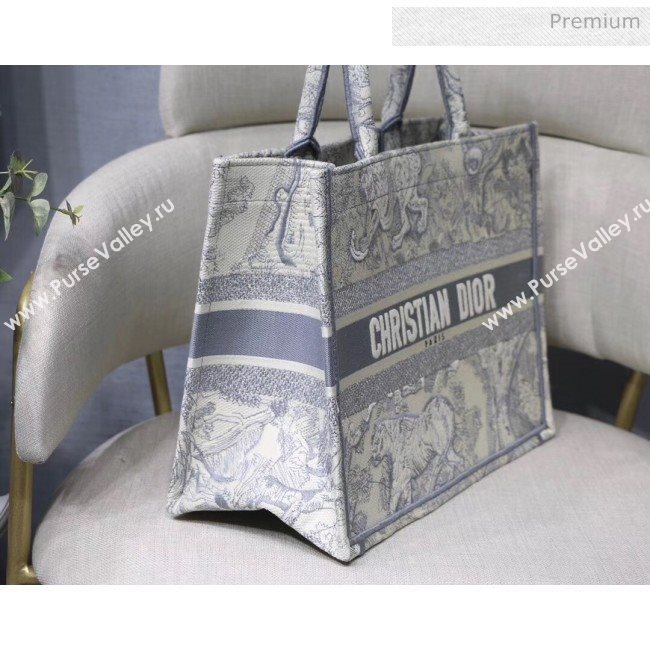 Dior Small Book Tote with Tiger Embroidery Grey 2020 (XXG-20042927)