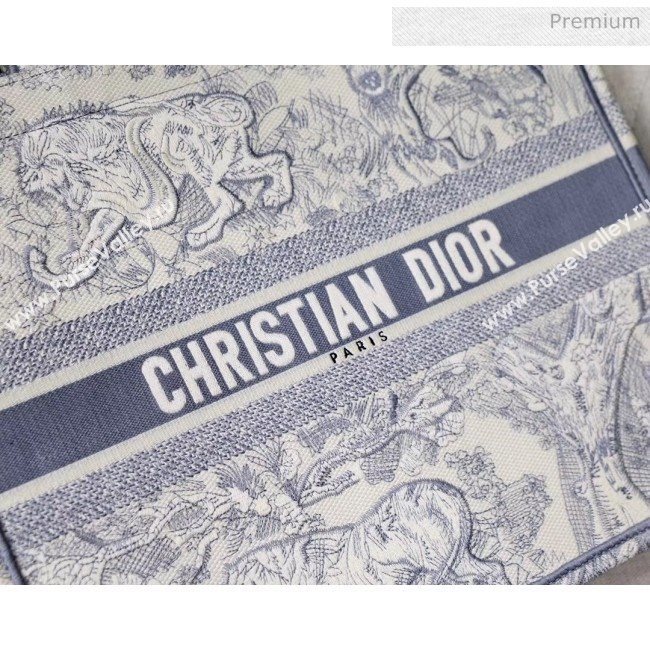 Dior Large Book Tote with Tiger Embroidery Grey 2020 (XXG-20042928)