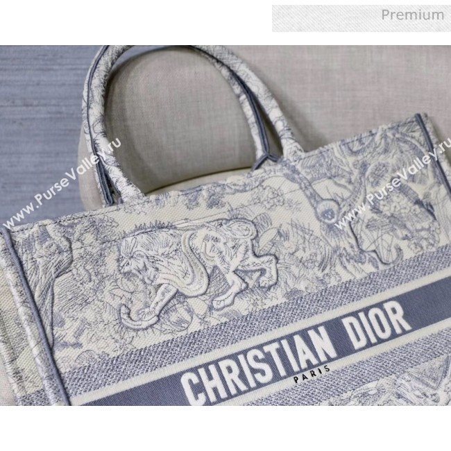 Dior Large Book Tote with Tiger Embroidery Grey 2020 (XXG-20042928)