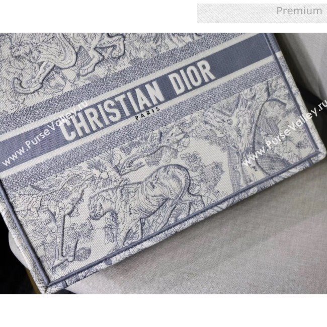 Dior Large Book Tote with Tiger Embroidery Grey 2020 (XXG-20042928)