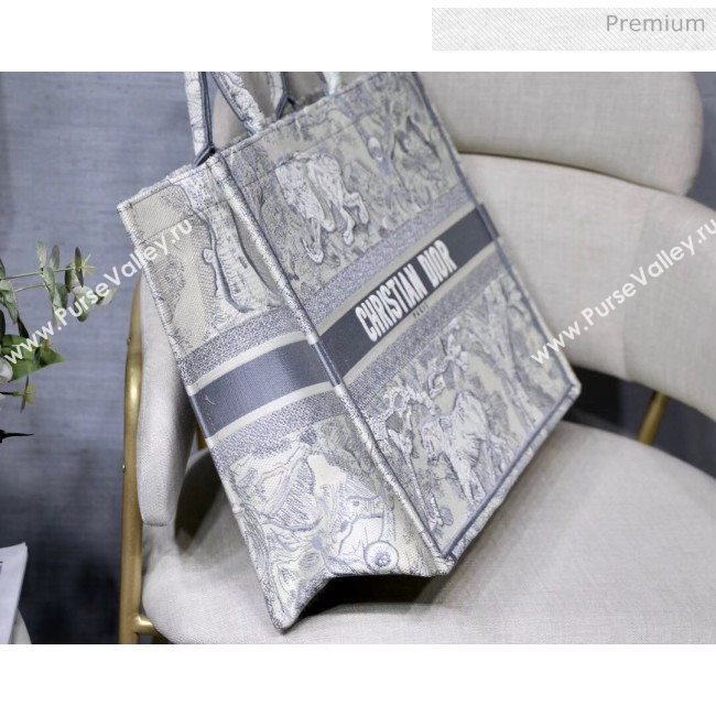 Dior Large Book Tote with Tiger Embroidery Grey 2020 (XXG-20042928)