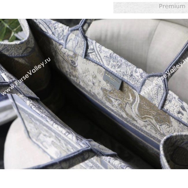 Dior Large Book Tote with Tiger Embroidery Grey 2020 (XXG-20042928)