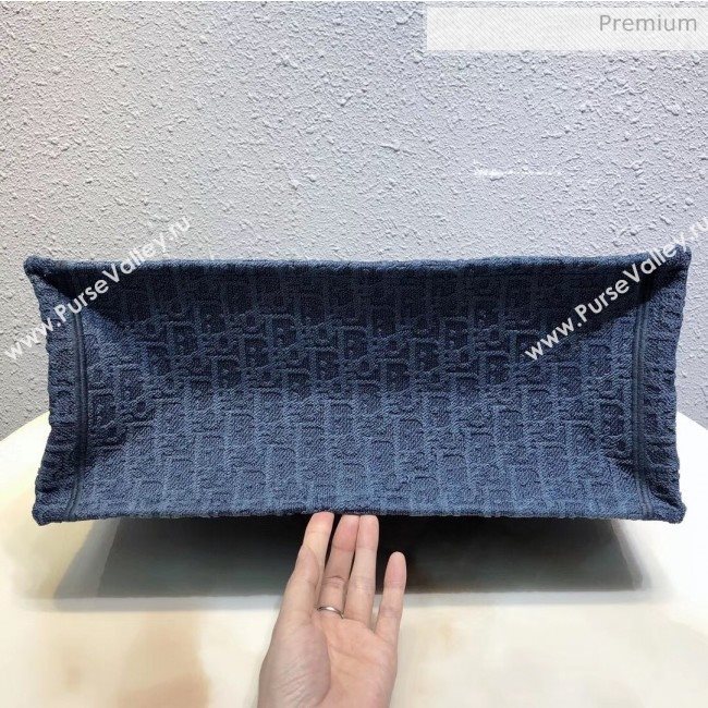 Dior Large Oblique Embroidered Denim Dior Book Tote Blue 2020 (XXG-20042926)