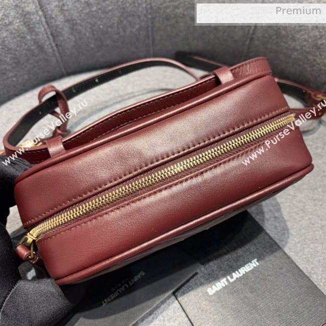 Saint Laurent Lou Tassel Belt Bag in Chevron Leather 534817 Burgundy (JD-0022418)