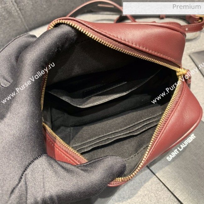 Saint Laurent Lou Tassel Belt Bag in Chevron Leather 534817 Burgundy (JD-0022418)