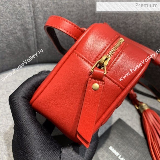 Saint Laurent Lou Tassel Belt Bag in Chevron Leather 534817 Red  (JD-0022417)