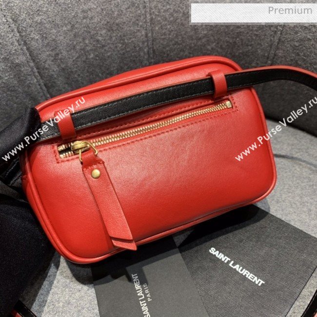 Saint Laurent Lou Tassel Belt Bag in Chevron Leather 534817 Red  (JD-0022417)