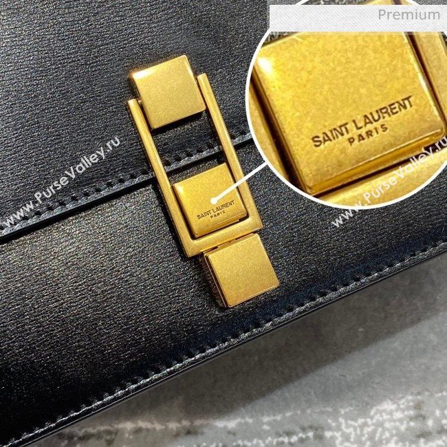 Saint Laurent Carre Satchel Box Bag in Smooth Leather 585060 Black 2019 (JD-0022422)