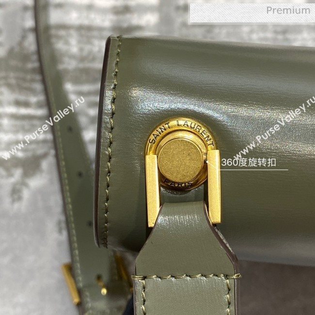 Saint Laurent Carre Satchel Box Bag in Smooth Leather 585060 Green 2019 (JD-0022421)
