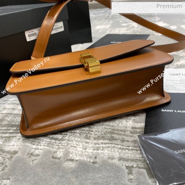 Saint Laurent Carre Satchel Box Bag in Smooth Leather 585060 Light Brown 2019 (JD-0022423)