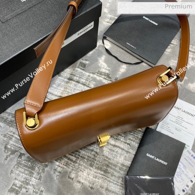 Saint Laurent Carre Satchel Box Bag in Smooth Leather 585060 Light Brown 2019 (JD-0022423)