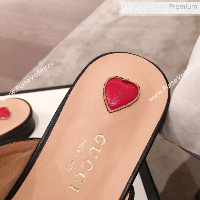 Gucci Leather GG Buckle Flat Slippers Mules 423694 Black 2020 (KL-0022522)
