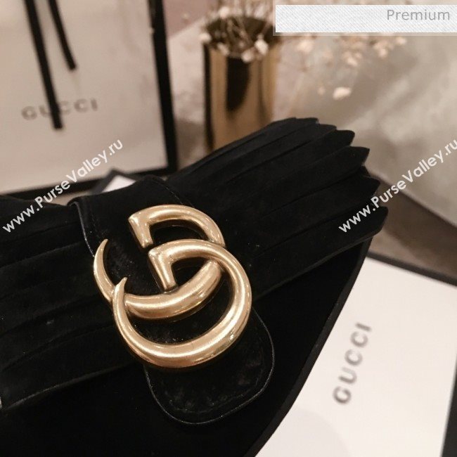 Gucci Suede GG Fringe Pumps 408208 Black 2019 (KL-0022528)