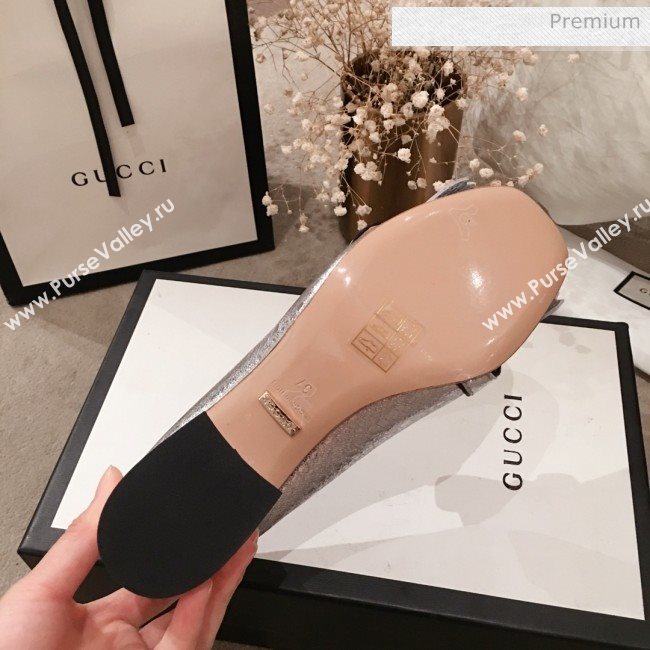 Gucci Metallic Leather GG Fringe Pumps 408208 Silver 2019 (KL-0022526)