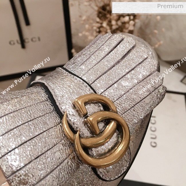 Gucci Metallic Leather GG Fringe Pumps 408208 Silver 2019 (KL-0022526)