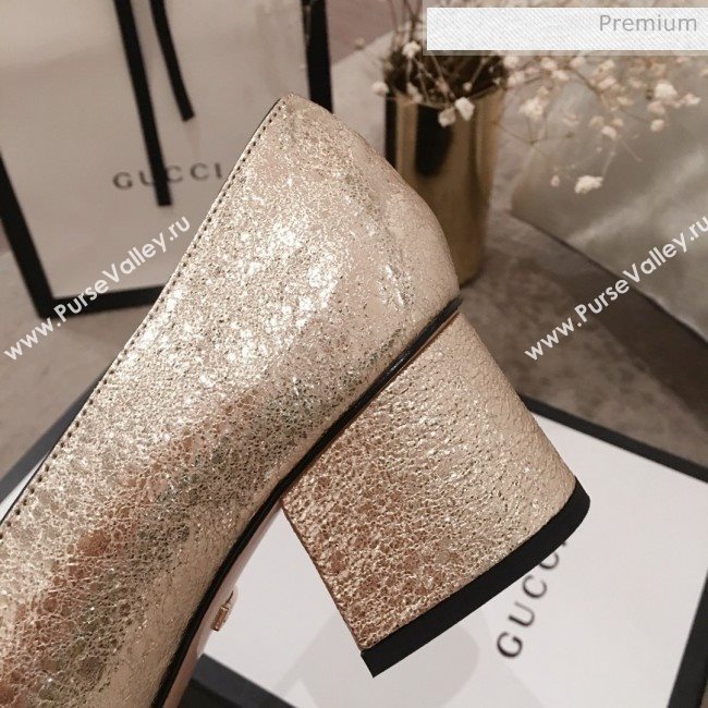 Gucci Metallic Leather GG Fringe Pumps 408208 Gold 2019 (KL-0022527)