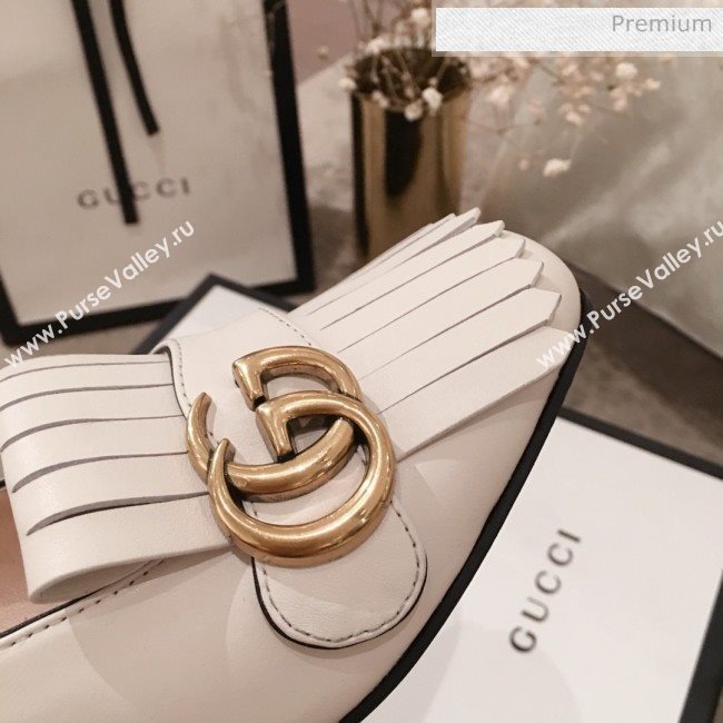 Gucci Leather GG Fringe Pumps 408208 White 2019 (KL-0022525)