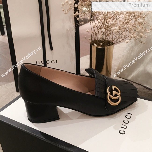 Gucci Leather GG Fringe Pumps 408208 Black 2019 (KL-0022523)