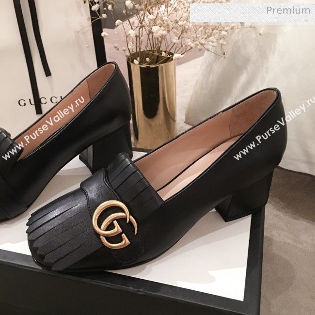 Gucci Leather GG Fringe Pumps 408208 Black 2019 (KL-0022523)