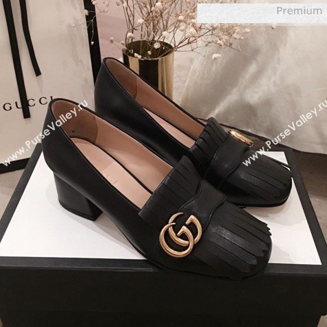 Gucci Leather GG Fringe Pumps 408208 Black 2019 (KL-0022523)