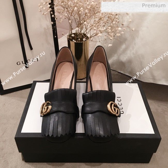 Gucci Leather GG Fringe Pumps 408208 Black 2019 (KL-0022523)
