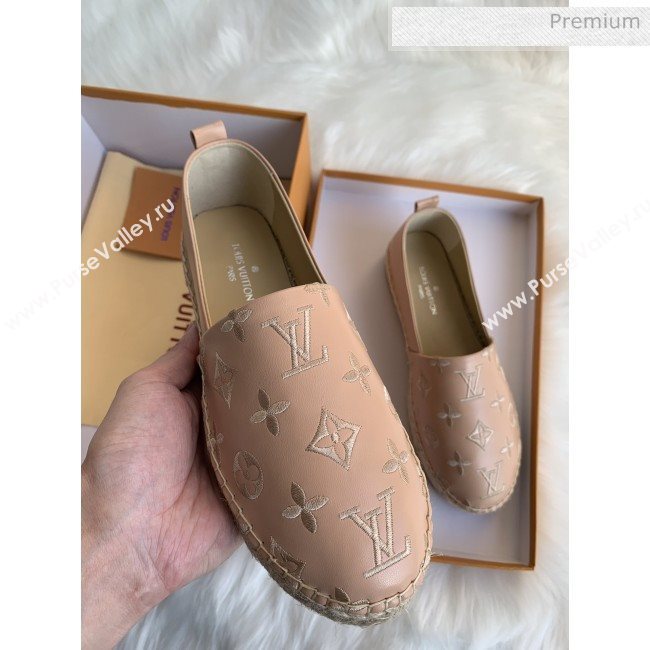 Louis Vuitton Monogram Embroidered Espadrilles Apricot 2019 (For Women and Men) (MD-0022502)