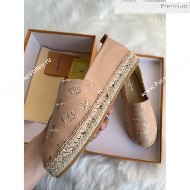 Louis Vuitton Monogram Embroidered Espadrilles Apricot 2019 (For Women and Men) (MD-0022502)