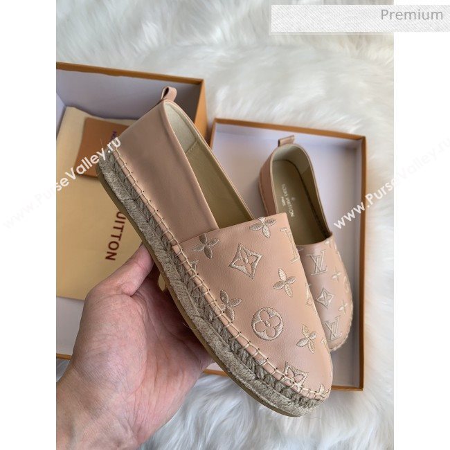 Louis Vuitton Monogram Embroidered Espadrilles Apricot 2019 (For Women and Men) (MD-0022502)