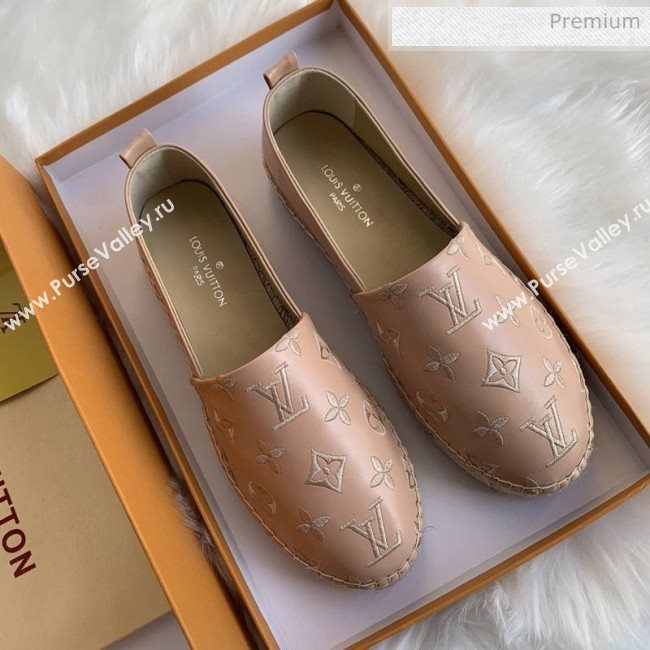 Louis Vuitton Monogram Embroidered Espadrilles Apricot 2019 (For Women and Men) (MD-0022502)