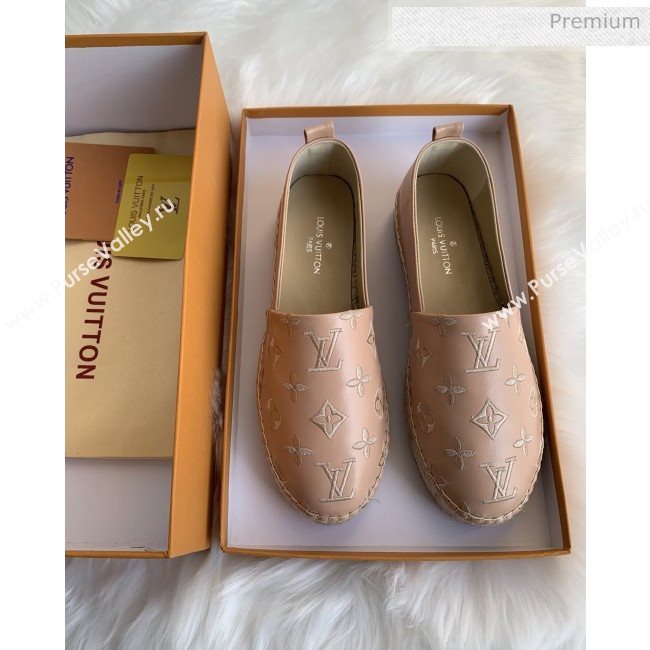 Louis Vuitton Monogram Embroidered Espadrilles Apricot 2019 (For Women and Men) (MD-0022502)