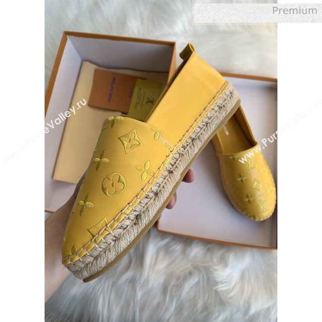Louis Vuitton Monogram Embroidered Espadrilles Yellow 2019 (For Women and Men) (MD-0022505)