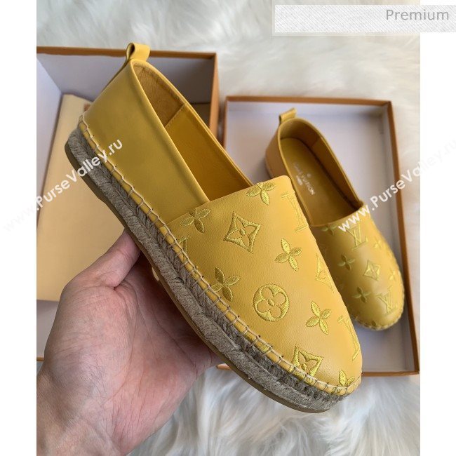 Louis Vuitton Monogram Embroidered Espadrilles Yellow 2019 (For Women and Men) (MD-0022505)