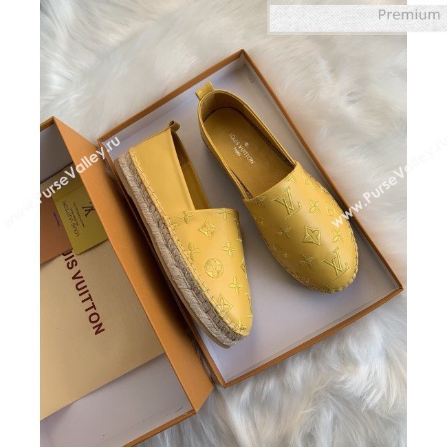 Louis Vuitton Monogram Embroidered Espadrilles Yellow 2019 (For Women and Men) (MD-0022505)