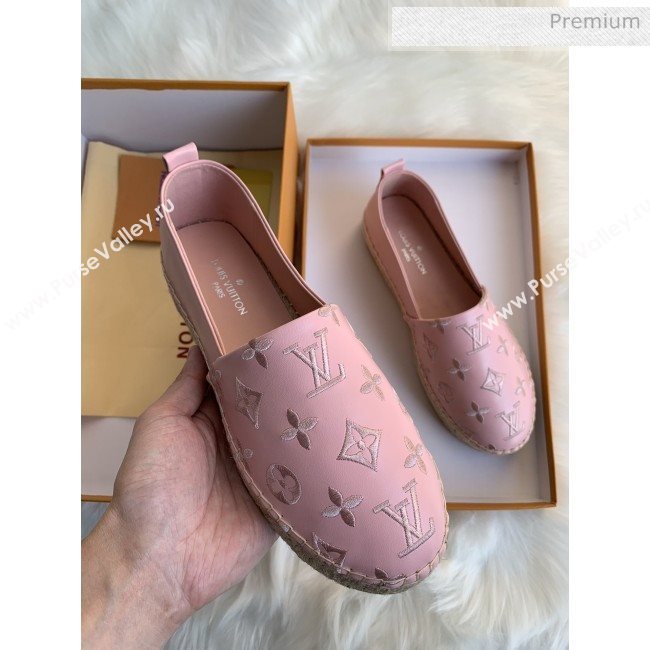 Louis Vuitton Monogram Embroidered Espadrilles Pink 2019 (For Women and Men) (MD-0022501)
