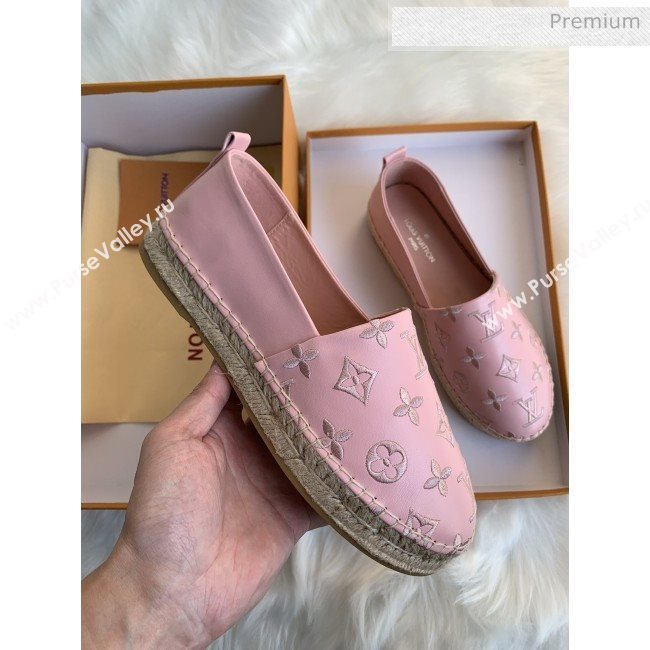Louis Vuitton Monogram Embroidered Espadrilles Pink 2019 (For Women and Men) (MD-0022501)