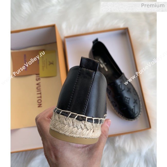 Louis Vuitton Monogram Embroidered Espadrilles Black 2019 (For Women and Men) (MD-0022504)