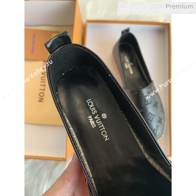 Louis Vuitton Monogram Embroidered Espadrilles Black 2019 (For Women and Men) (MD-0022504)