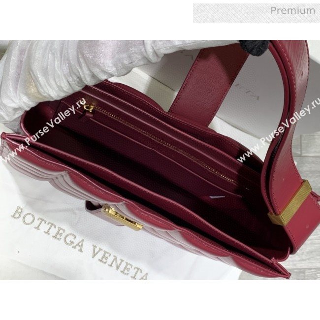 Bottega Veneta Marie Quilted Calfskin Slim Padded Shoulder Bag Burgundy 2019  (MS-0030212)