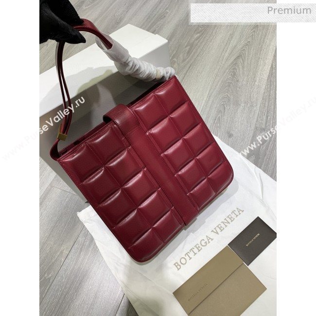 Bottega Veneta Marie Quilted Calfskin Slim Padded Shoulder Bag Burgundy 2019  (MS-0030212)