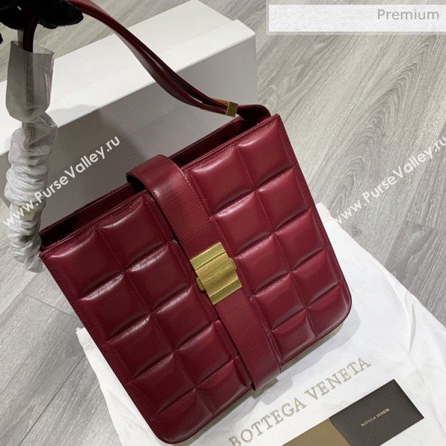 Bottega Veneta Marie Quilted Calfskin Slim Padded Shoulder Bag Burgundy 2019  (MS-0030212)