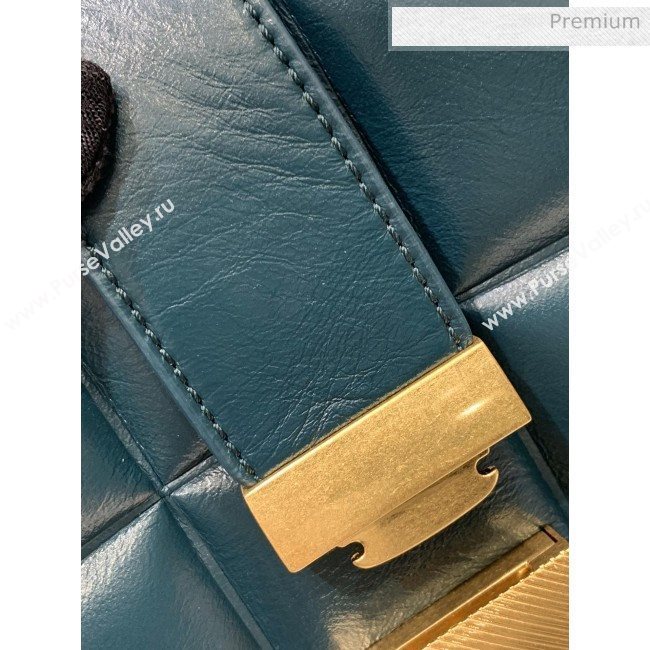 Bottega Veneta Marie Quilted Calfskin Slim Padded Shoulder Bag Blue 2019  (MS-0030210)