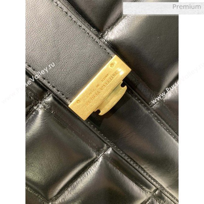Bottega Veneta Marie Quilted Calfskin Slim Padded Shoulder Bag Black 2019  (MS-0030211)