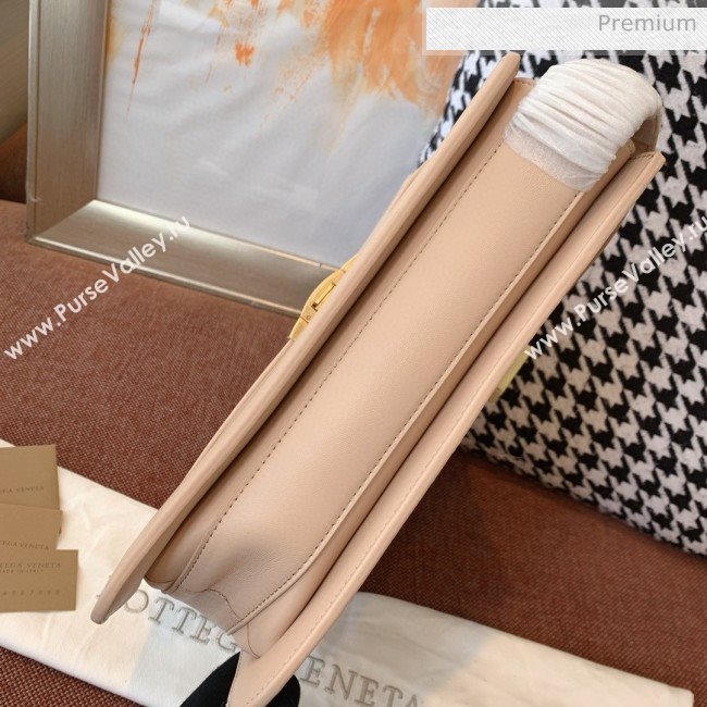 Bottega Veneta Marie Lambskin Slim Padded Shoulder Bag Nude 2019  (MS-0030213)