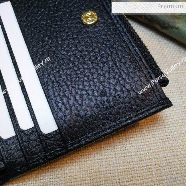 Gucci GG Marmont Leather Small Wallet 474747 Black 2020 (DLH-0030303)